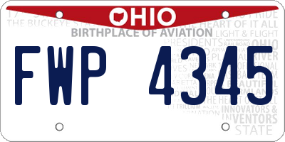 OH license plate FWP4345