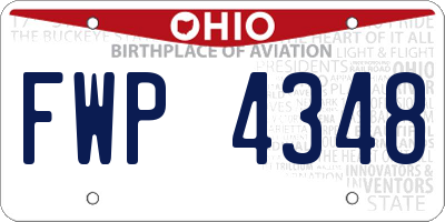 OH license plate FWP4348