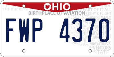 OH license plate FWP4370