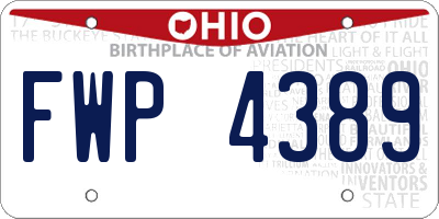 OH license plate FWP4389