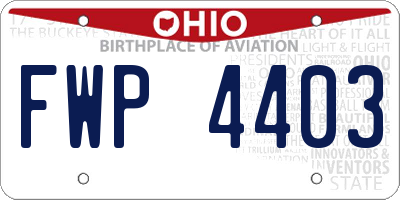 OH license plate FWP4403
