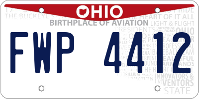 OH license plate FWP4412