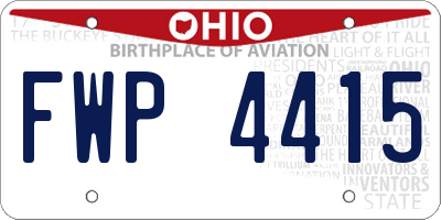 OH license plate FWP4415