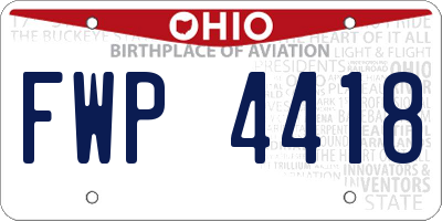 OH license plate FWP4418