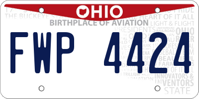 OH license plate FWP4424