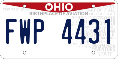 OH license plate FWP4431