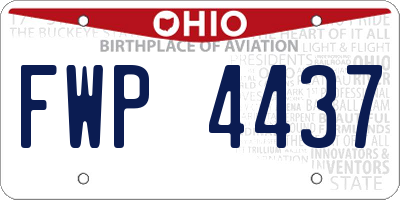 OH license plate FWP4437
