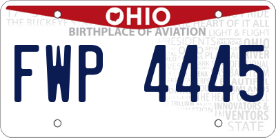 OH license plate FWP4445