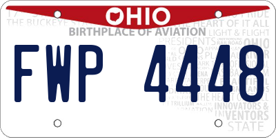 OH license plate FWP4448
