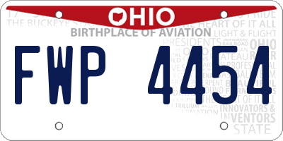 OH license plate FWP4454