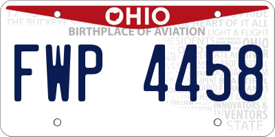OH license plate FWP4458