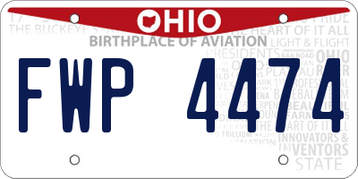 OH license plate FWP4474