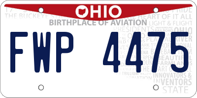 OH license plate FWP4475