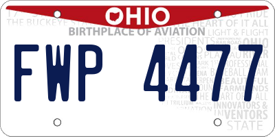 OH license plate FWP4477