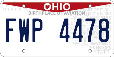 OH license plate FWP4478
