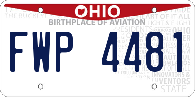 OH license plate FWP4481