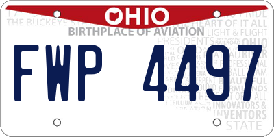 OH license plate FWP4497