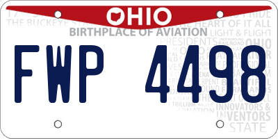 OH license plate FWP4498