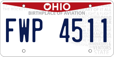 OH license plate FWP4511