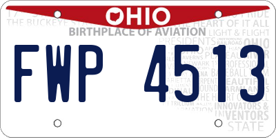 OH license plate FWP4513