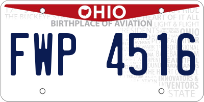 OH license plate FWP4516