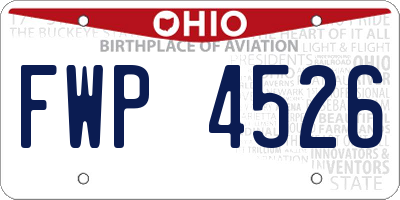 OH license plate FWP4526