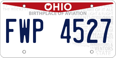 OH license plate FWP4527