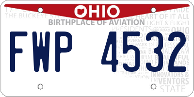 OH license plate FWP4532