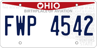 OH license plate FWP4542