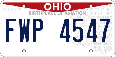 OH license plate FWP4547