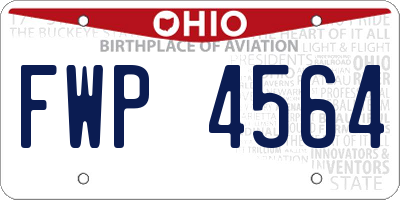 OH license plate FWP4564