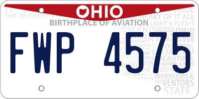 OH license plate FWP4575