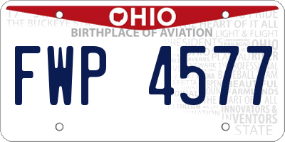 OH license plate FWP4577