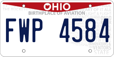OH license plate FWP4584