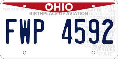 OH license plate FWP4592