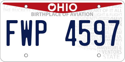 OH license plate FWP4597