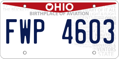 OH license plate FWP4603