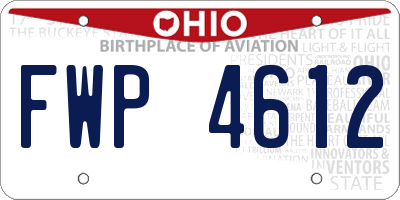 OH license plate FWP4612