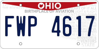 OH license plate FWP4617