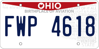OH license plate FWP4618