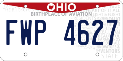 OH license plate FWP4627