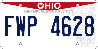OH license plate FWP4628