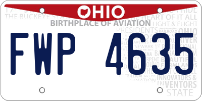 OH license plate FWP4635