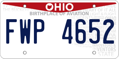 OH license plate FWP4652
