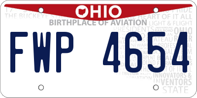 OH license plate FWP4654