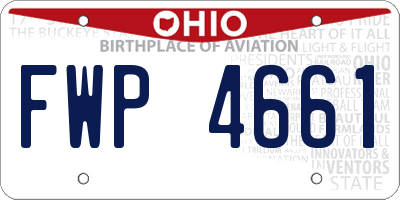 OH license plate FWP4661