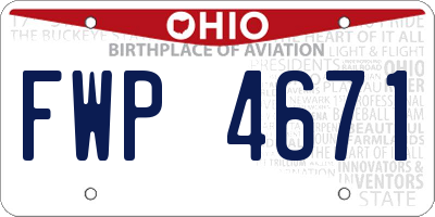 OH license plate FWP4671