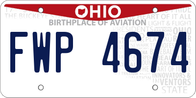 OH license plate FWP4674
