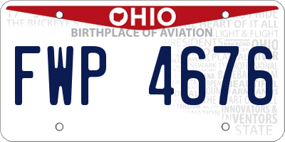 OH license plate FWP4676
