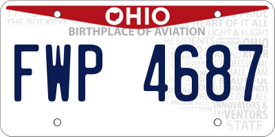 OH license plate FWP4687